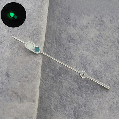 13mm Silver Black For NH35 NH36 7S26 7S36 4R35 4R36 Watches  C3 Green Luminous