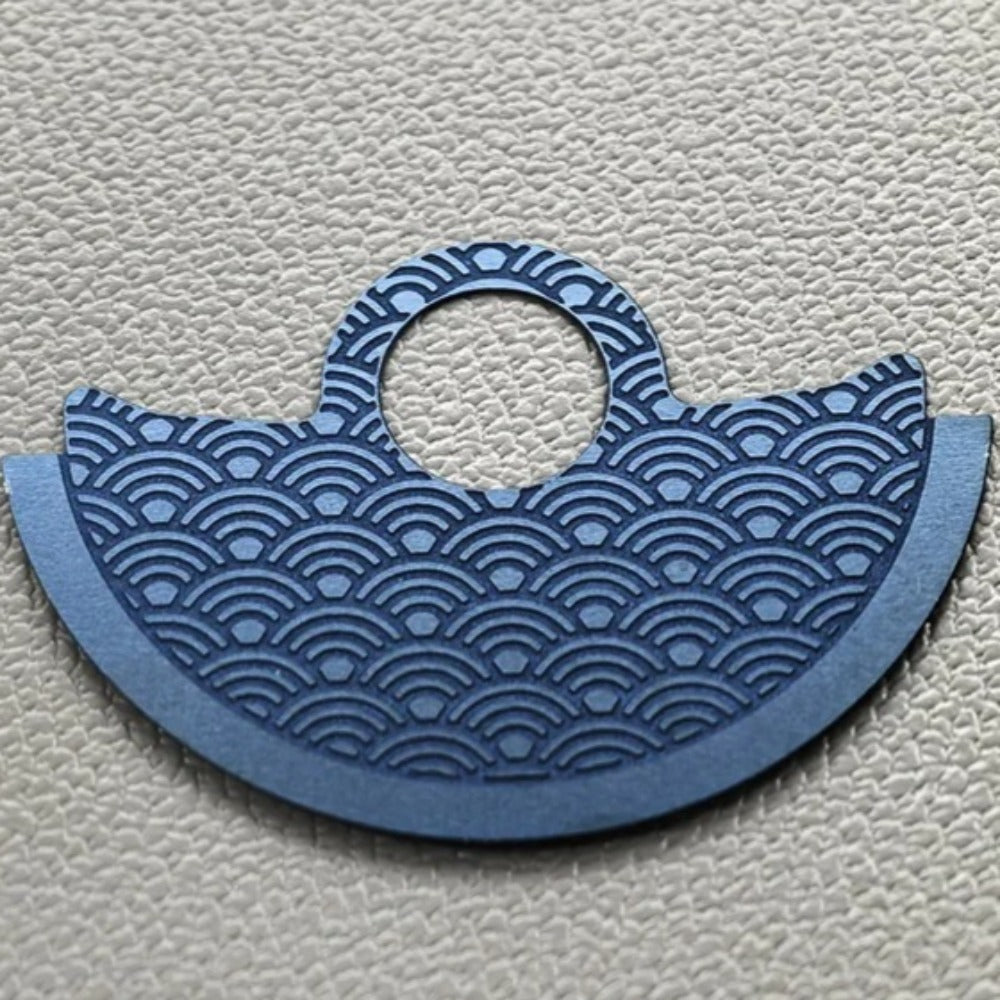 Sea Blue waved rotor overlay for NH35 NH36 7S26 4R35 watch movements.