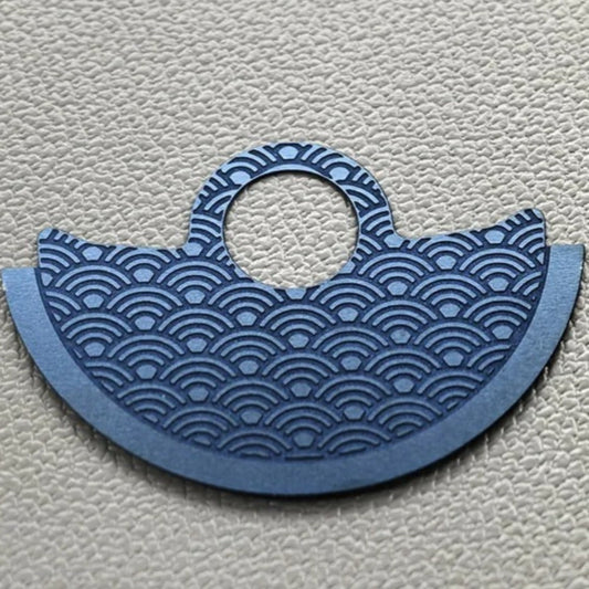Sea Blue waved rotor overlay for NH35 NH36 7S26 4R35 watch movements.