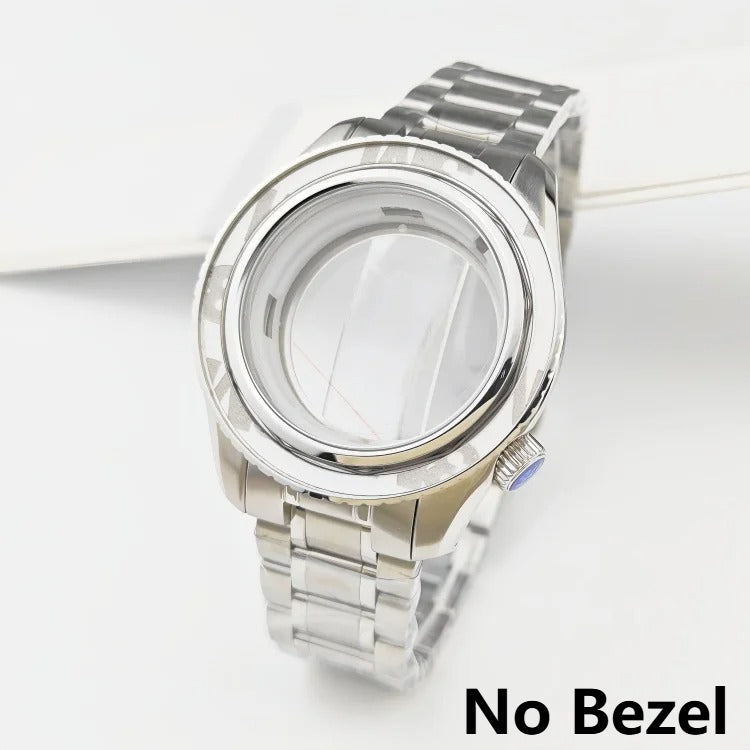 44mm 316L Watch Cases With Green Luminous Bezel for NH34/NH35/NH36/4R35A/4R36A