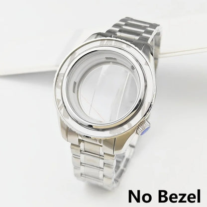 44mm 316L Watch Cases With Green Luminous Bezel for NH34/NH35/NH36/4R35A/4R36A