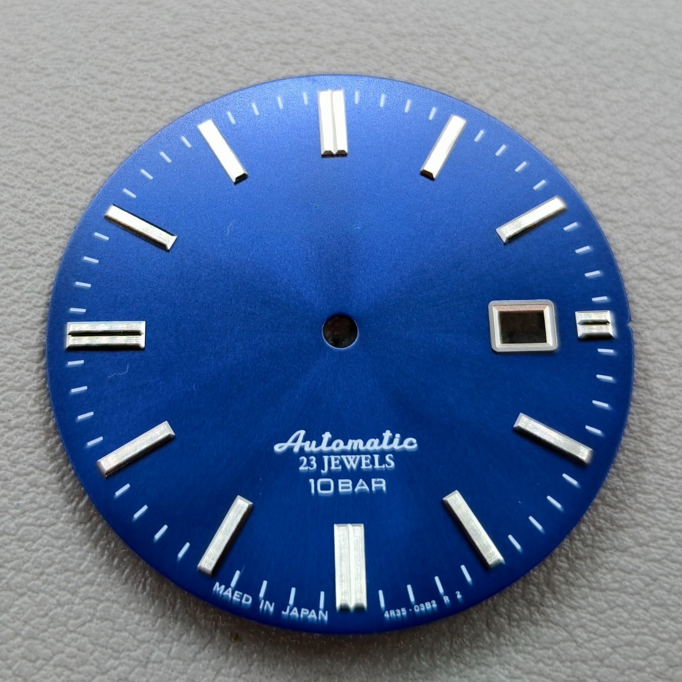 34mm No Lume Blue Modified Datejust Watch Dial for NH35 Movement