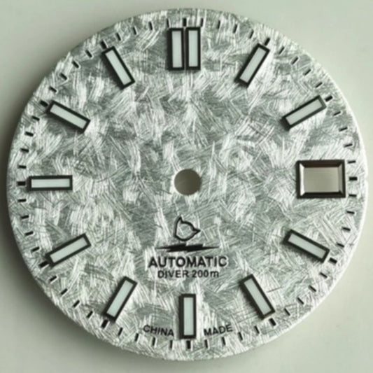 28.5mm BGW9 blue lume watch dial with white marble vein, compatible with NH35 NH36 movement, no logo