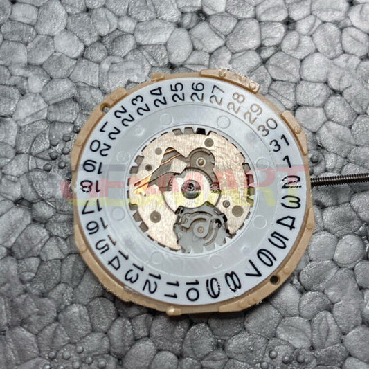 Sunon SP28 quartz watch movement with 3 hands, date window at 3 and 6 o?clock positions, precision timing.