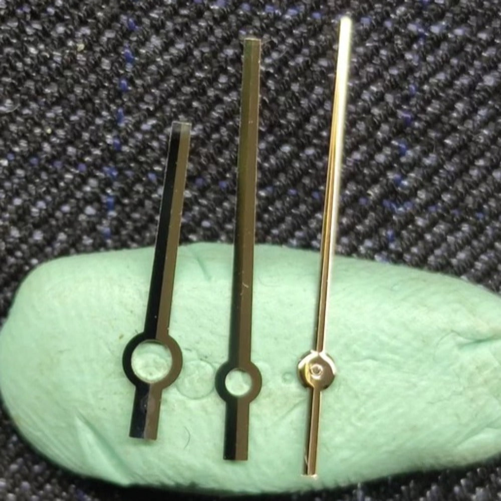 Silver watch hands for Miyota 8215/8200 8N24 2813 movement, Datejust 36 style, no lume, brand quality.