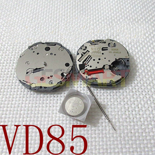 Hattori Epson TMI VD85 VD85A quartz watch movement, Japan made, precise timekeeping mechanism.