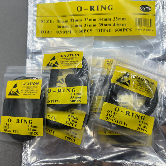 0.9 mm Thick Rubber Silicone Watch Gasket O-Ring Back Case Assorted (31mm-40mm)