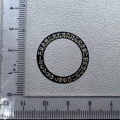 2 PIECES Black Background Golden Character Date Disk Wheel for NH35 NH36 Movement