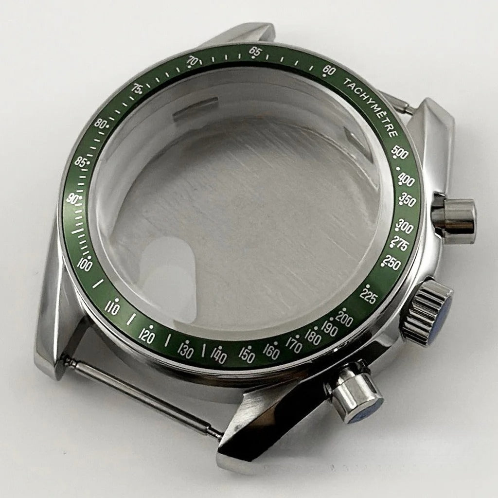 PVD Black 40mm Men's Watches Metal Watch Case For VK63 VK64 for 20mm Strap