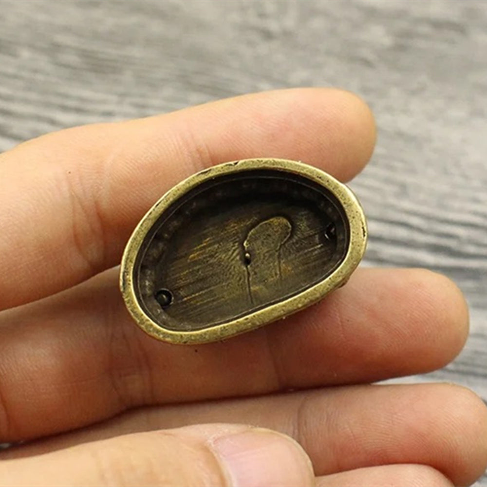 Hand-carved vintage solid copper Buddha figurine, ideal for home decor or thoughtful gifting.