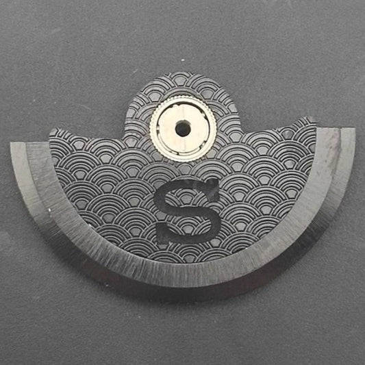 Modified S Carved Black Fish Scale Rotor Oscillating Weight for NH35 NH36 Movement