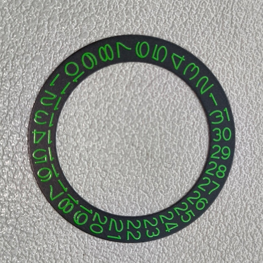 2 PIECES Black Background Green Character Date Disk Wheel for NH35 NH36 Date@3