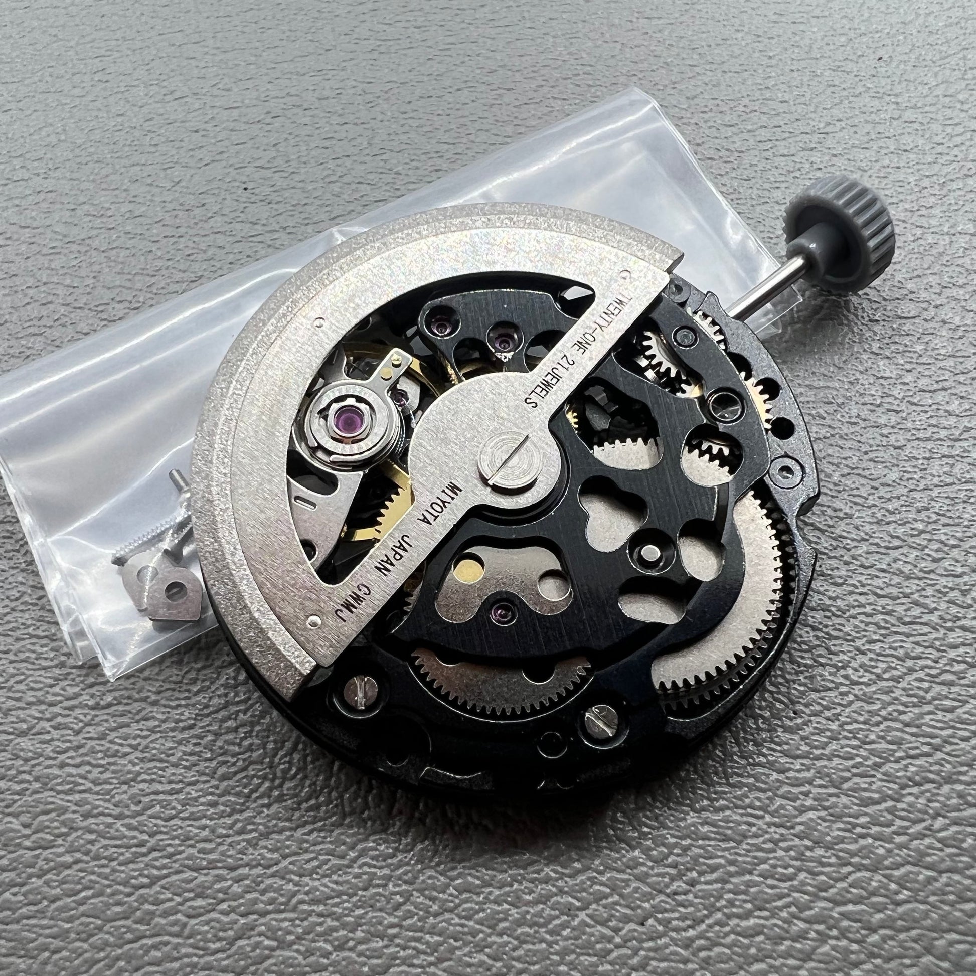Genuine Miyota 8N24 black hollow automatic mechanical watch movement by Citizen for precise timekeeping