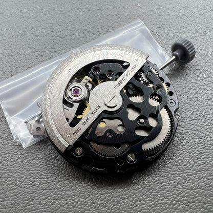 Genuine Miyota 8N24 black hollow automatic mechanical watch movement by Citizen for precise timekeeping