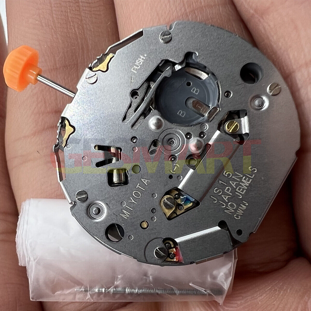 Miyota JS15 Japan quartz watch movement with small second hand and date window at 6 o?clock for precise timekeeping