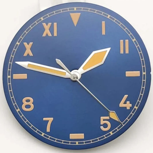 Modified Vintange Lume 28.5mm Blue Watch Dial+Big Hands for NH35/NH36/2824/8215