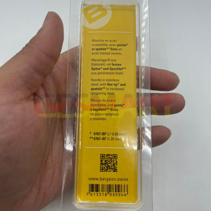 Bergeon 6767-F fine spring bar tool for precise watch bracelet fitting and removal.