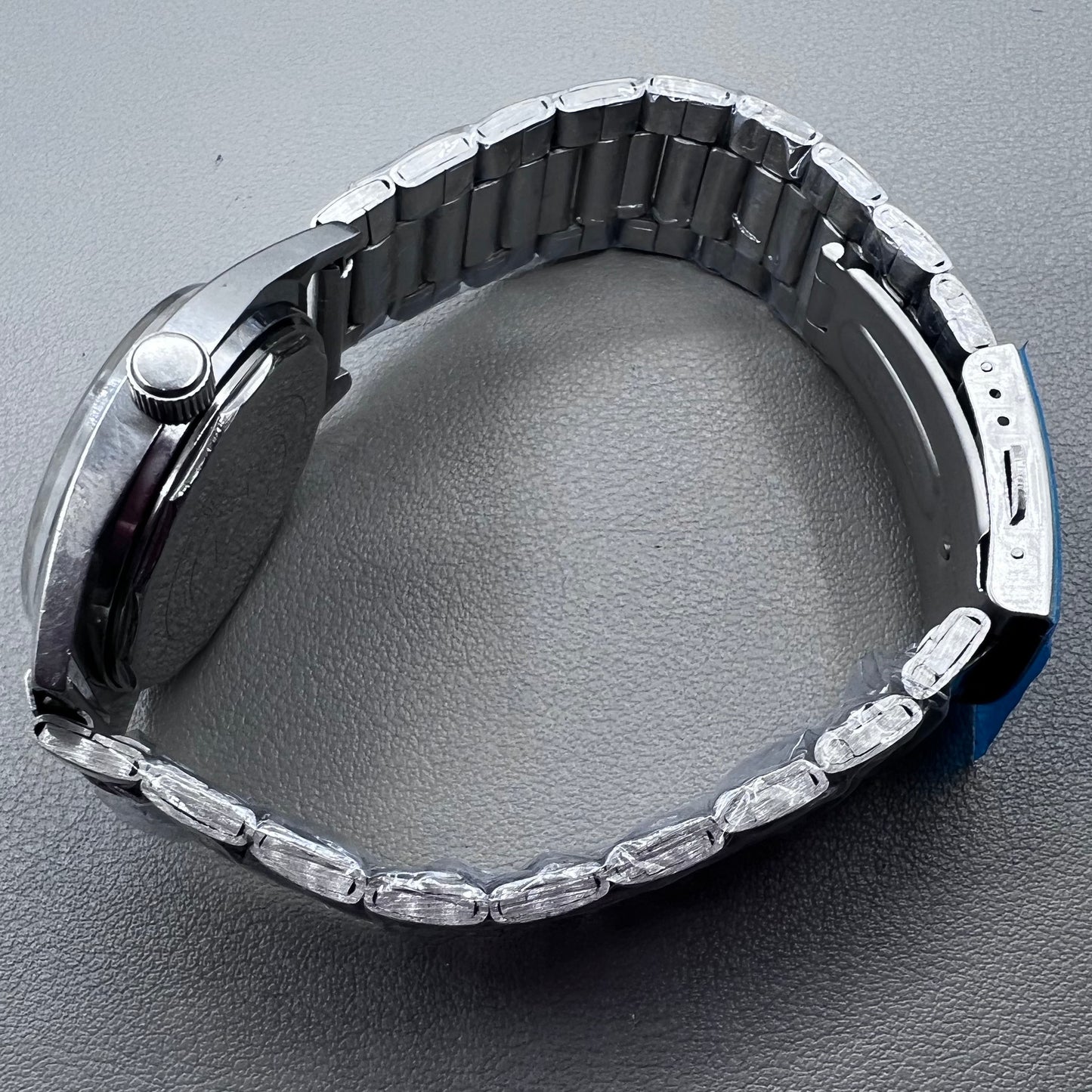 38mm DIAMOND Silver Band Manual Mechanical Watch 17 Jews White Dial Silver Case