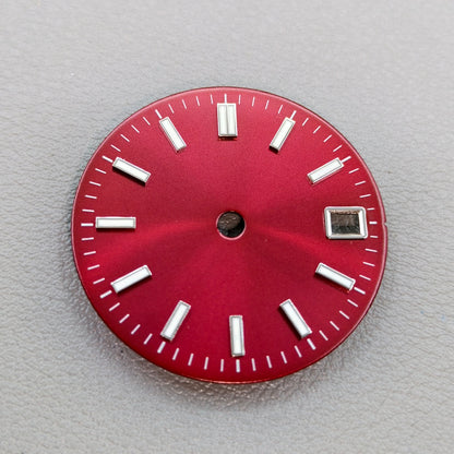 Green Lume Dark Red 29mm No Logo Watch Dial For NH34 NH35 NH36 Movement