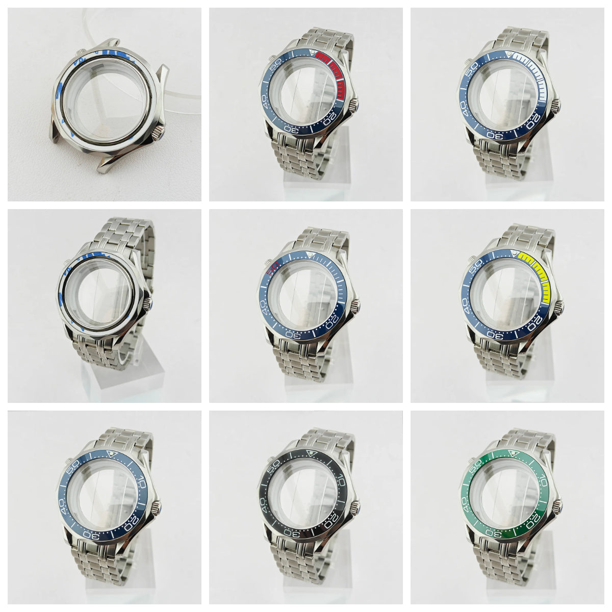 42MM Diving Watch Case Sapphire Glass Unidirectional Rotating Bezel For NH35