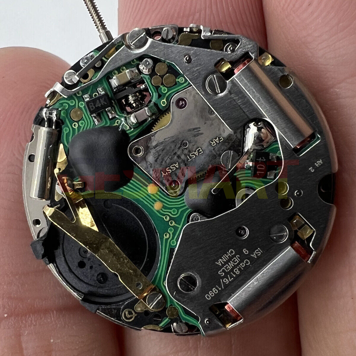 Swiss Made ISA8176A quartz watch movement with white dial, precise timekeeping by Original Brand.