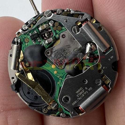 Swiss Made ISA8176A quartz watch movement with white dial, precise timekeeping by Original Brand.