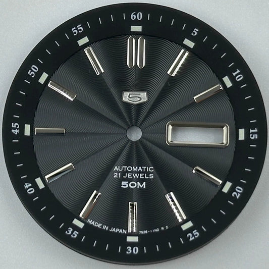 Black 35.5mm Silver Nail Vintage Modified Green Luminous Watch Dial for NH35 NH36