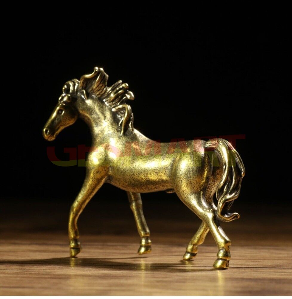 Hand-carved vintage solid copper horse trinket, perfect for rustic decor or collector display.