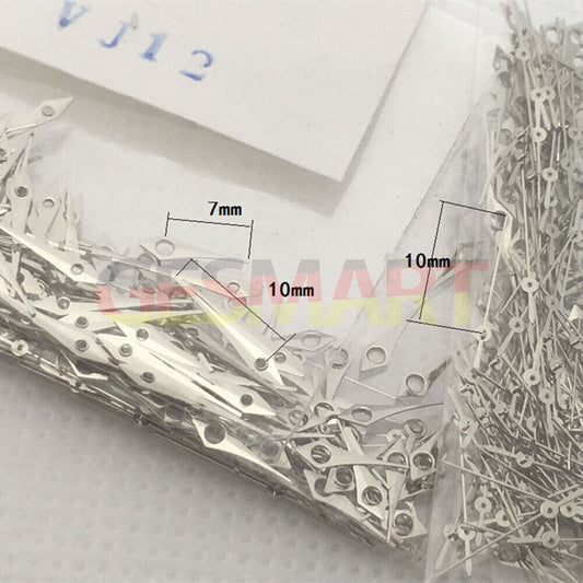 Polished silver 7-10mm watch hands for Epson TMI VJ12 quartz movement, sleek design.