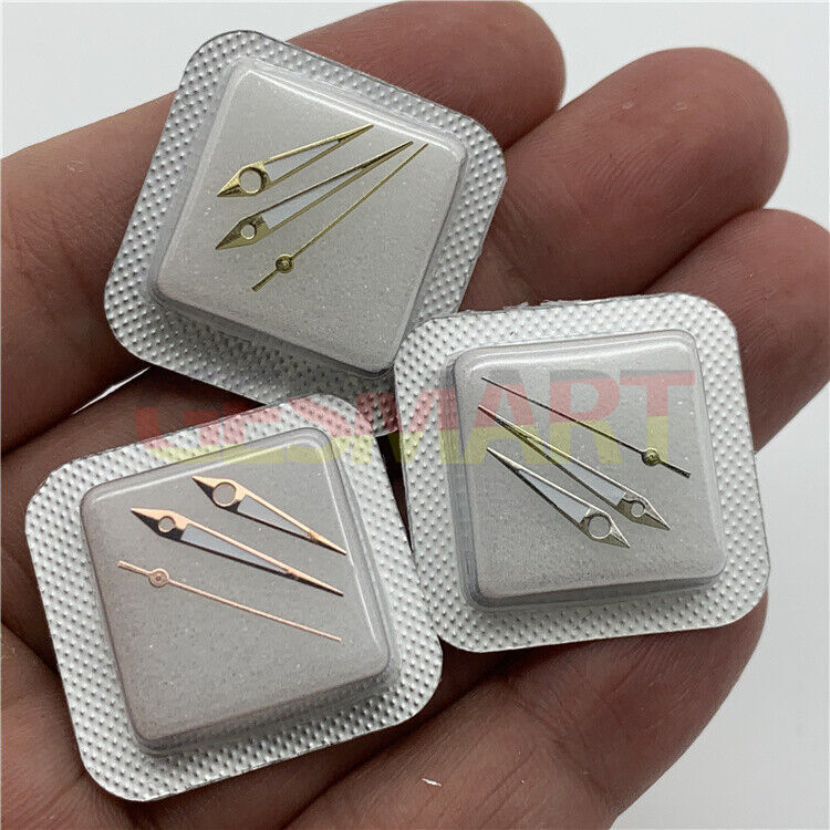 Green luminous 14mm men?s watch hands set for Miyota NH35/NH36, enhancing visibility and style.