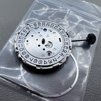Japan Miyota 9015 Automatic Mechanical Movement Date@3 Silver Plated