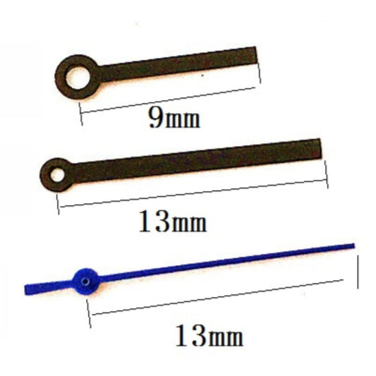 Black and blue second watch hand for Miyota 2035 quartz movement, precise accessory.