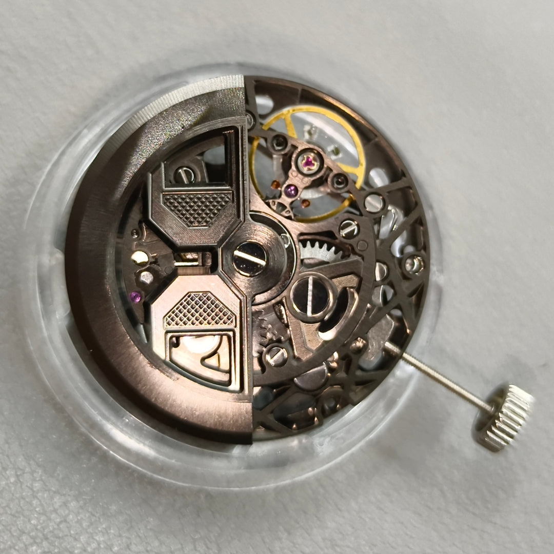 Hangzhou Black 1A05A Carved Hollow Automatic Mechanical Movement 3 Hands