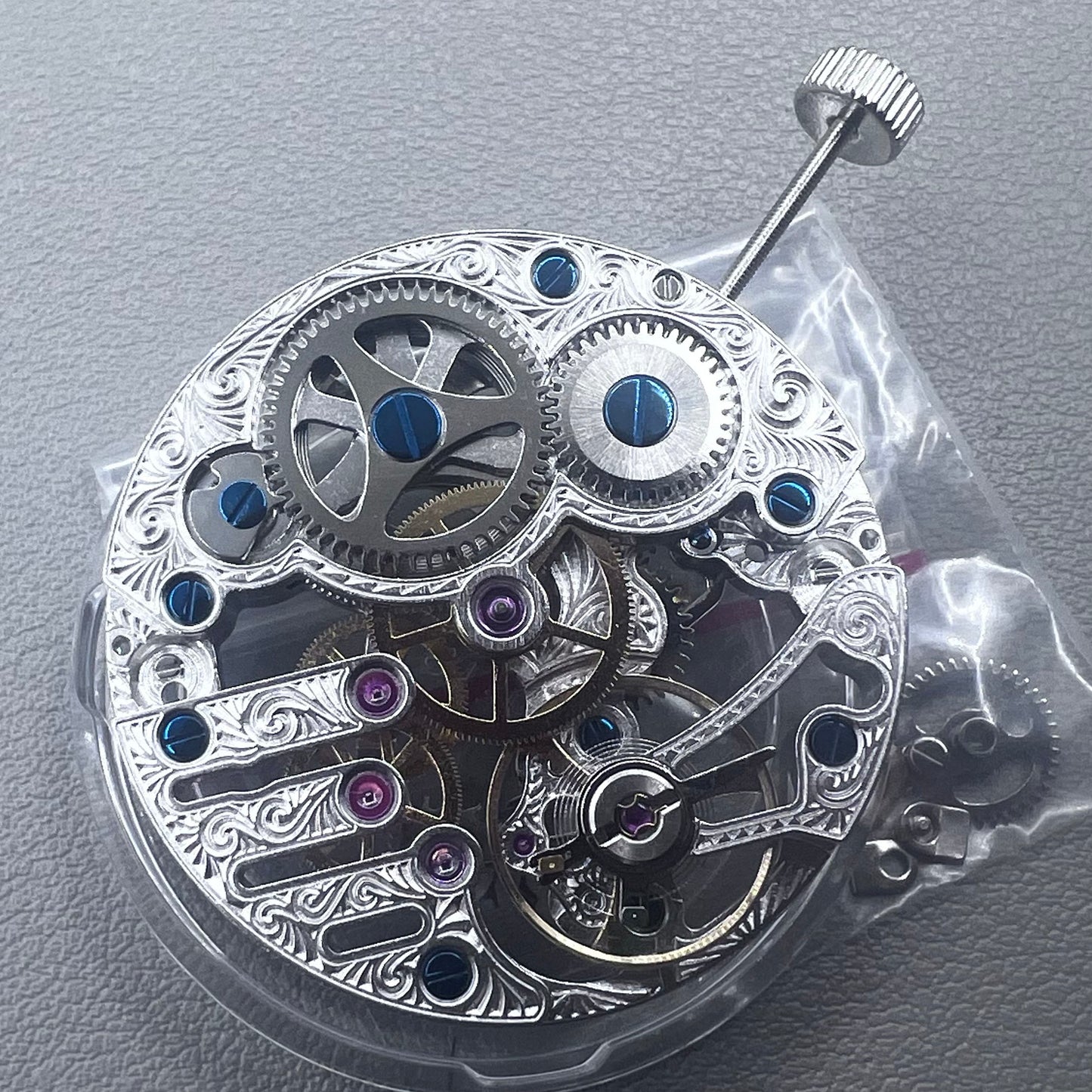Seagull ST3600 silver hollow mechanical watch movement, ETA 6497 replacement for repairs