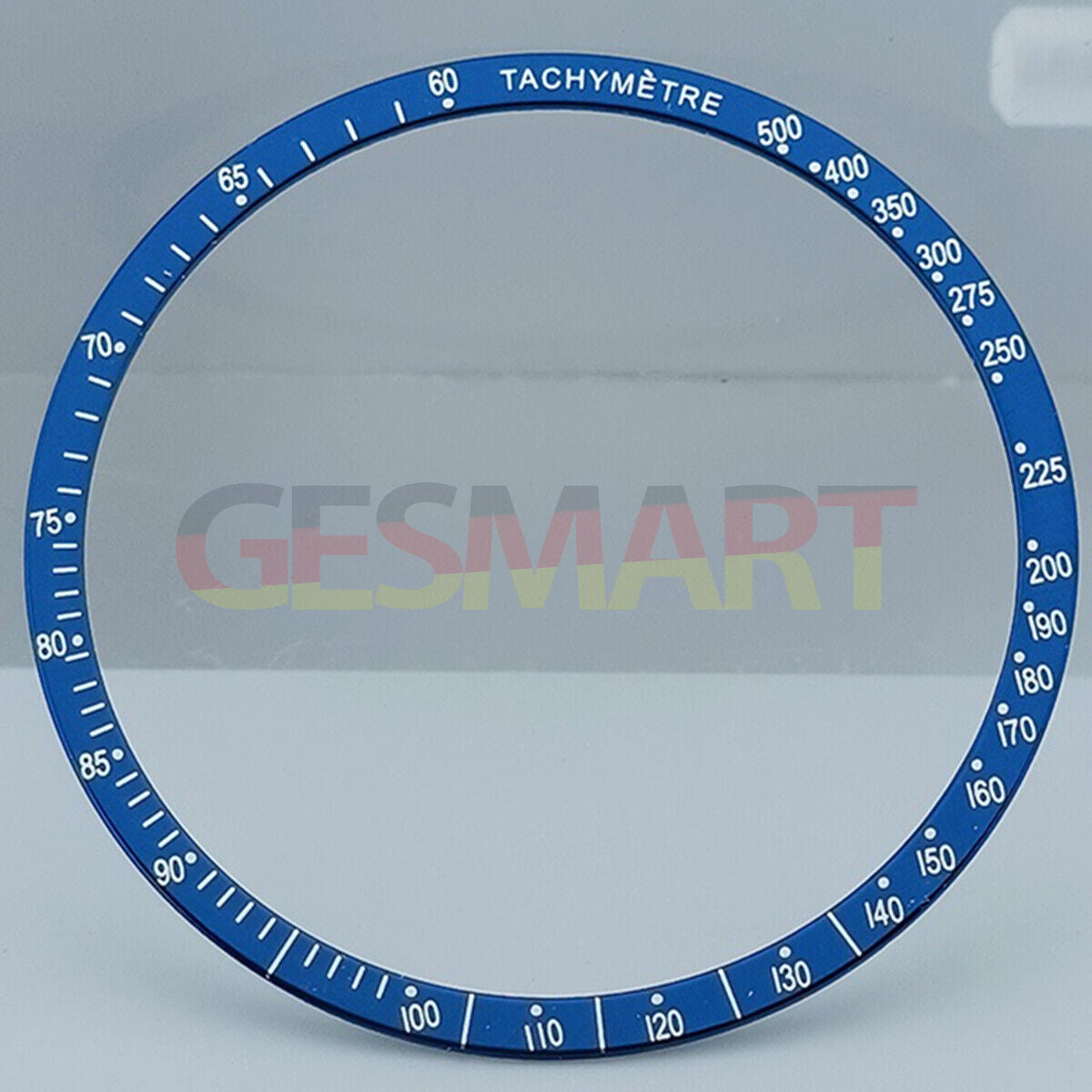 Blue 38.5mm aluminum alloy watch bezel with white font for Omega Speedmaster