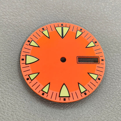 Green Lume Orange 28.5mm Modified Watch Dial Fit for NH36 Movement Diving