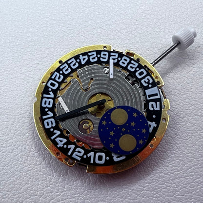 Swiss ISA 8171 Multifunctional Quartz Movement Replace ISA 8161 Black Disk 6 Hands