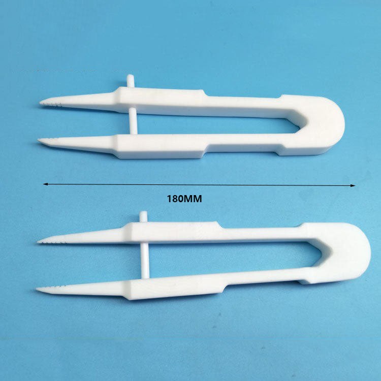 PTFE precision tweezers, anti-adhesive for silicon wafer circuit repair and lab maintenance experts.
