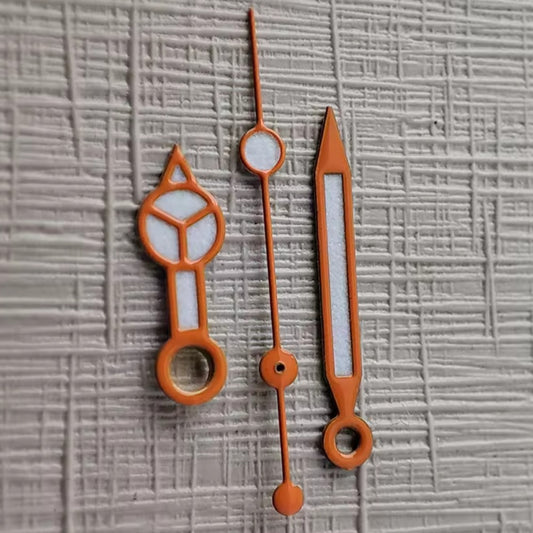 Orange trim green lume watch dial marker, 7.75x12x12.5mm, compatible with NH35/36/4R/7S movements.