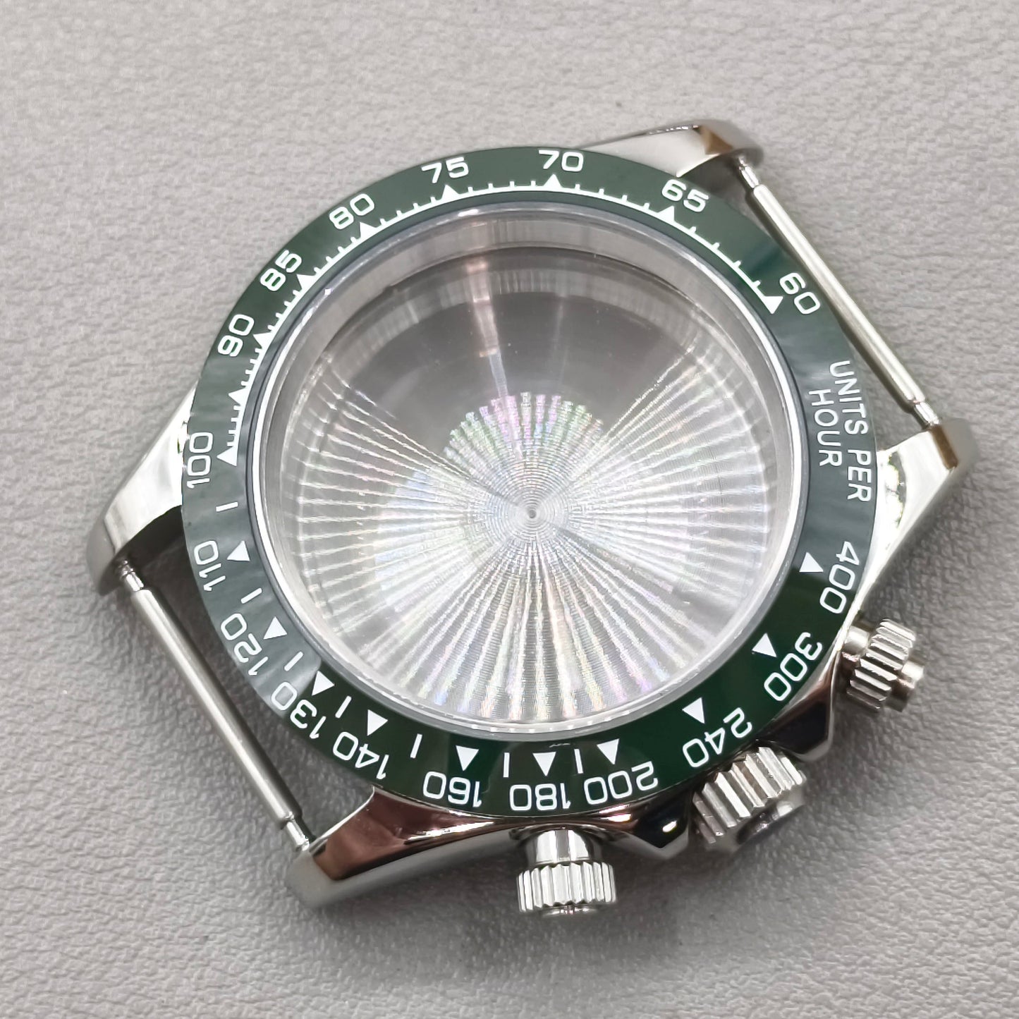Blue Bezel 40mm Silver Watch Steel Case for Daytona VK63 VK64 Fits 20mm Strap