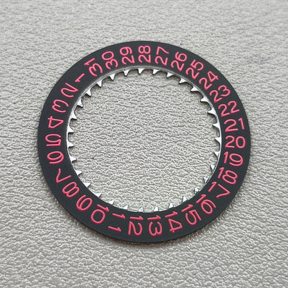 Red Character Black Background Date Disk Wheel for NH35 NH36 Date@3
