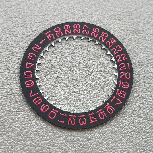 Red Character Black Background Date Disk Wheel for NH35 NH36 Date@3
