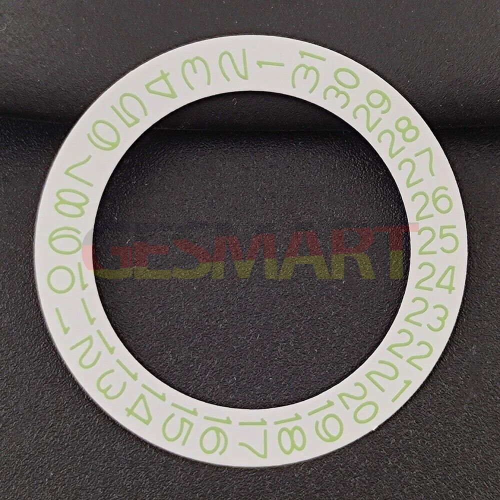 Green date wheel overlay on white background for NH35 NH36 watch movement