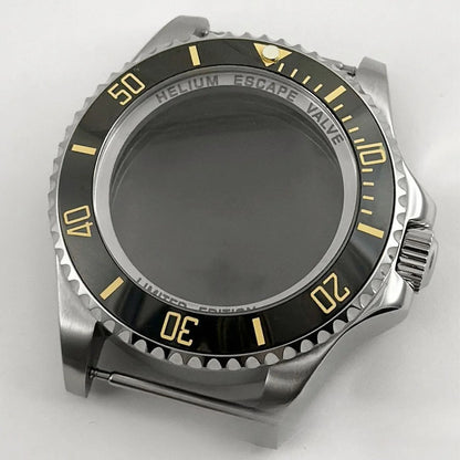 44mm Watch Case for Deep SEA Style for NH34 NH35 NH36 Rotating Bezel Solid Back