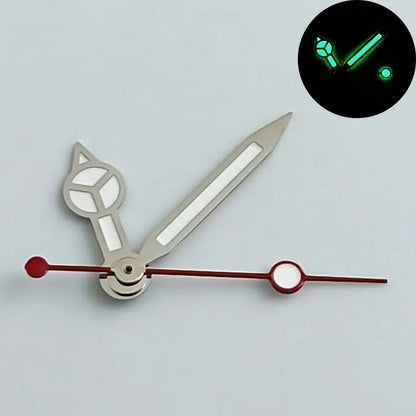 Blue-green luminous watch hands compatible with NH35, NH36, ETA 2836, 2824, Miyota 8205, 8215 movements.