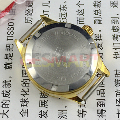 HAIDA 24mm lady watch with golden nail accents and 17 jewels, featuring a gradient red dial for stylish elegance.