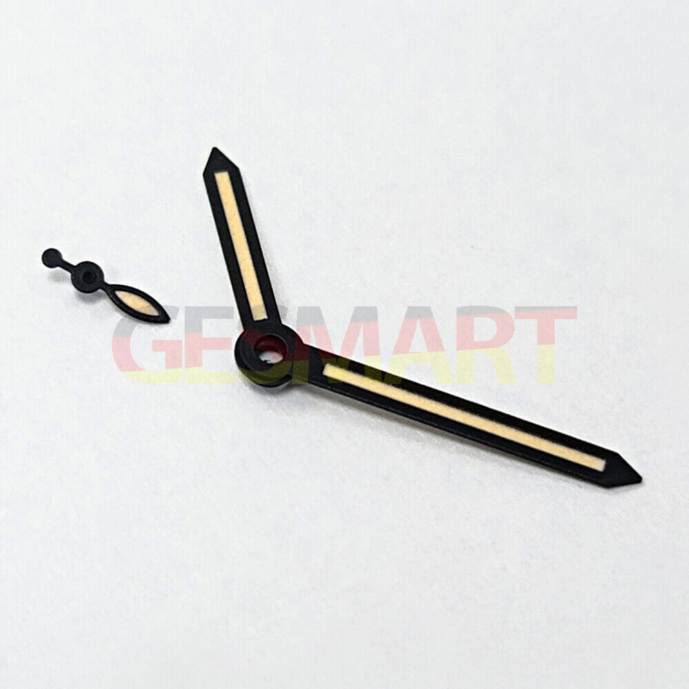 14mm green luminous watch hands with black trim for ST3600/ST3620 ETA6497/6498 movements, precise timing accessory.