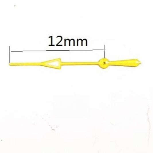Set of 3 yellow 12mm second hands for Miyota OS10 OS20 OS30 watch movements, precise timekeeping accents.