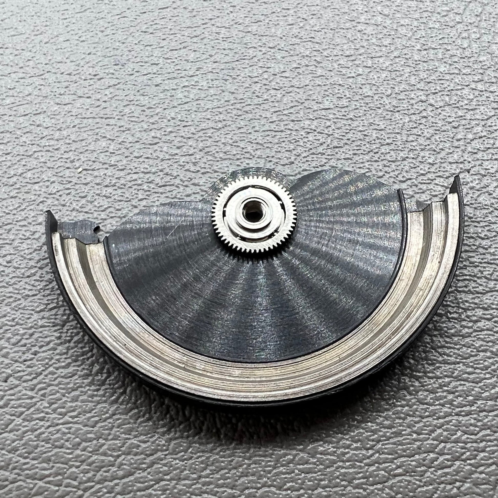 Black modified Gl�ckswolken rotor weight for NH35 NH36 watch movement, enhancing timepiece performance