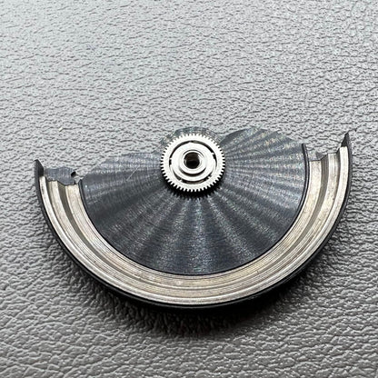 Black modified Gl�ckswolken rotor weight for NH35 NH36 watch movement, enhancing timepiece performance